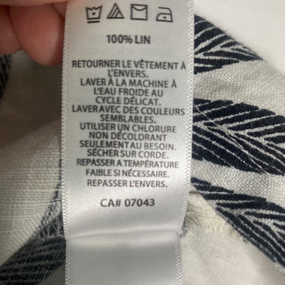 Tahari Linen Sleeveless Top Womens Size L‎ Black & White Tropical - Picture 5 of 10